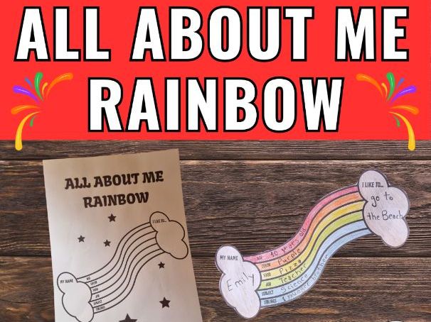 All About Me Worksheet Rainbow - First Day of School Get to Know You Activity