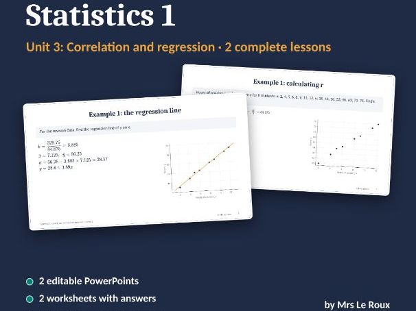 S1 Unit 3: Correlation and Regression (Edexcel IAL)