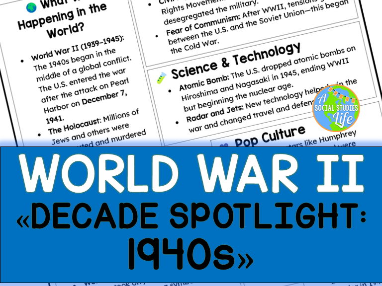 1940s Decade Spotlight: WWII, Homefront, Civil Rights & Culture