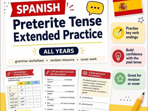 Spanish Preterite Tense Practice Worksheet