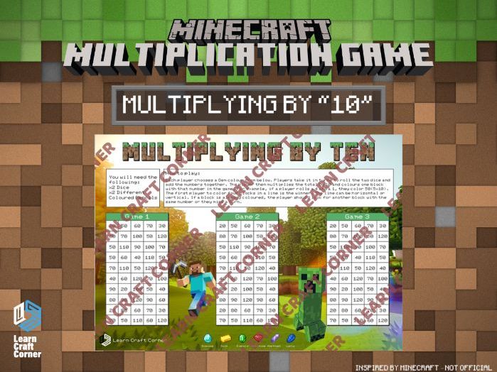 Minecraft Multiplication Game – 10 Times Table | Maths Activity