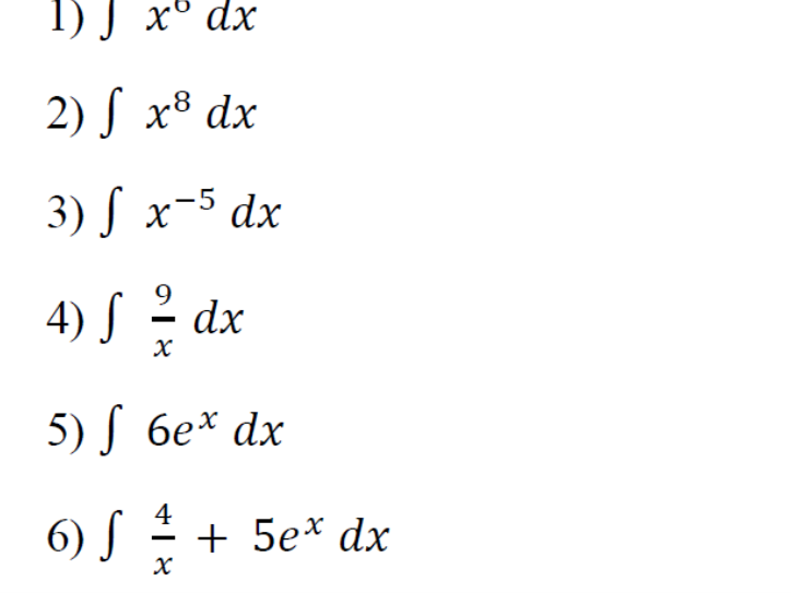 Integration Worksheet