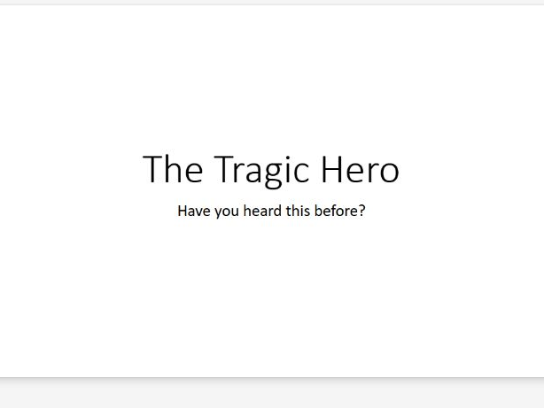 A Lesson Introducing the Tragic Hero
