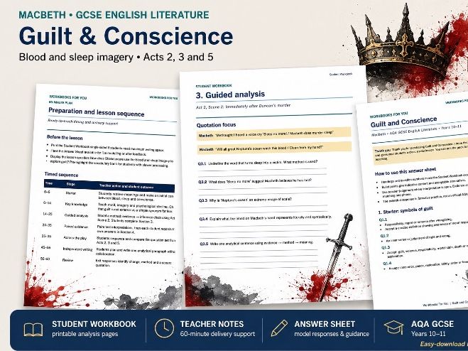 A ready-to-teach AQA GCSE Macbeth lesson for exploring guilt