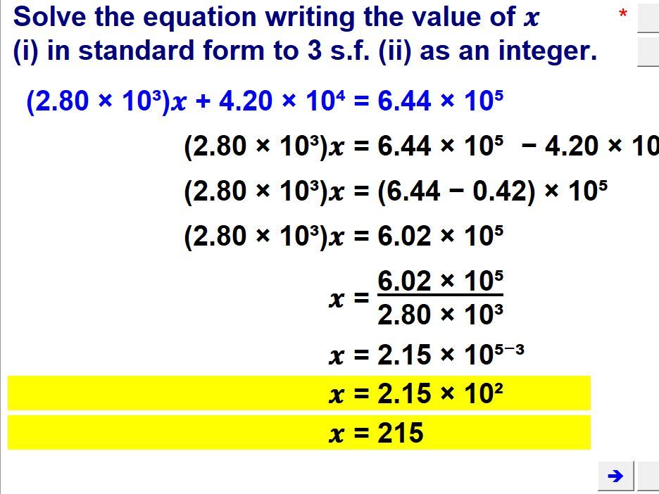 Solve Linear Equations (Higher)