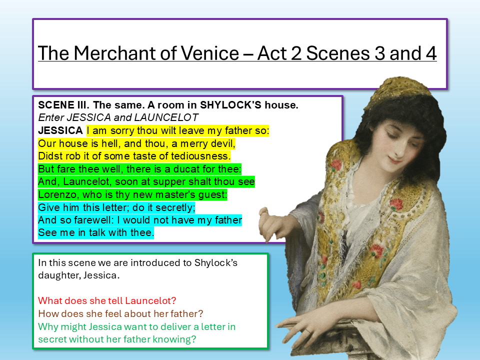 The Merchant of Venice Act 2 Scene 3 and 4