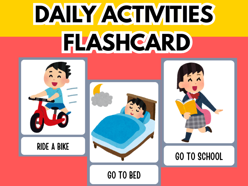 Daily Activities Flashcards (Routines & Verbs) for Primary ESL/EFL