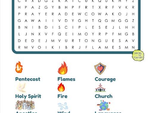 Pentecost Word Search with Picture Support | RE Activity (Ages 7–9)