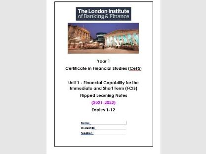 L3 - CeFS - UNIT 1  FLIP NOTES - STUDENT BOOKLET 2021-22