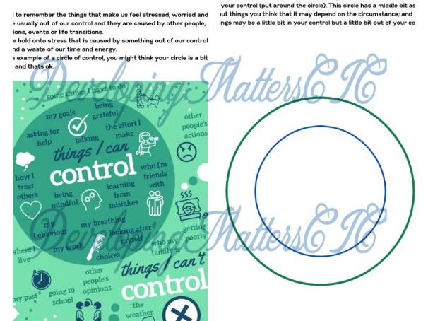Circle Of Control Printable Activity Sheet Teaching Resources