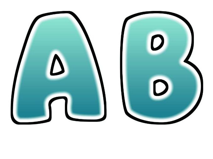Teal Gradient Glow Bubble Letters | Bulletin Board Letters | Classroom Display Pack