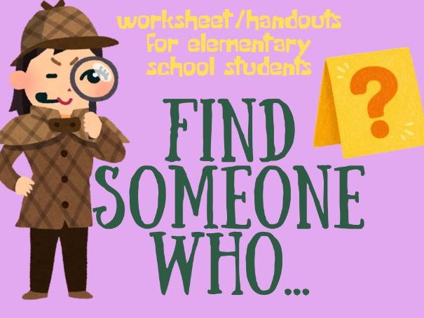 Find Someone Who; ESL speaking activity for kids