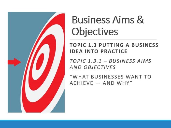 1.3.1 Business aims and objectives