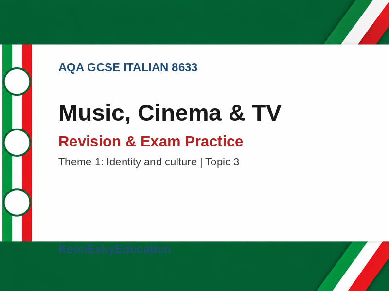 AQA GCSE Italian – Music, Cinema & TV