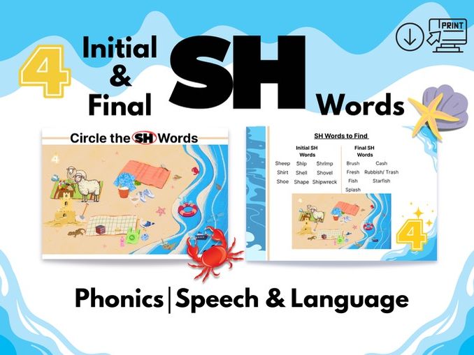 Initial & Final SH Words-Speech&Language|Phonics