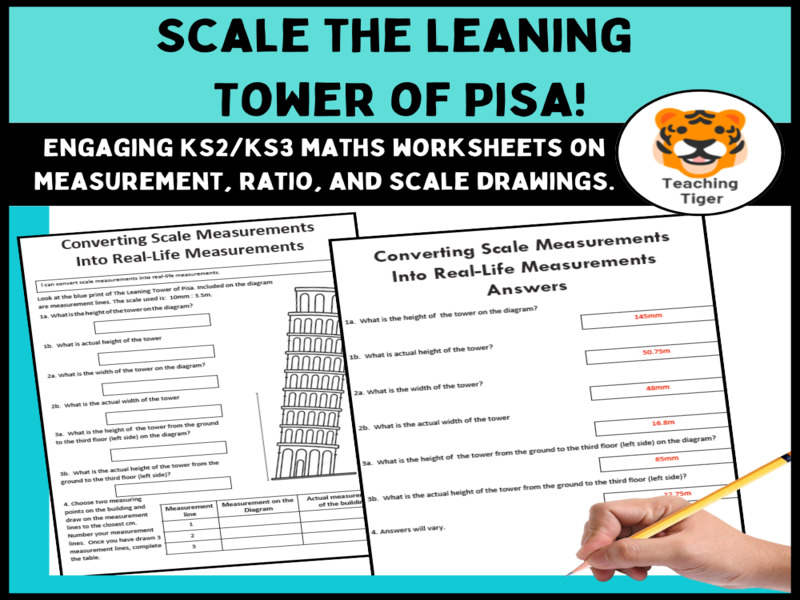 Leaning Tower of Pisa Scale Drawing Maths Worksheets | KS2/KS3 Measurement & Ratio”