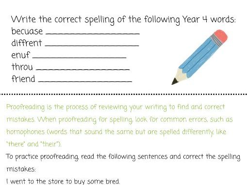 Year 4 Spelling Starter