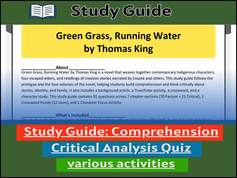 Study Guide for :Green Grass, Running Water & Comprehension Test