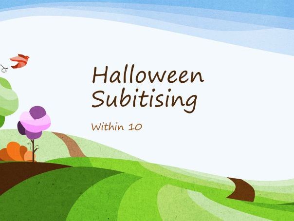 Fun Halloween themed subitising game - within 10 (ppt.)