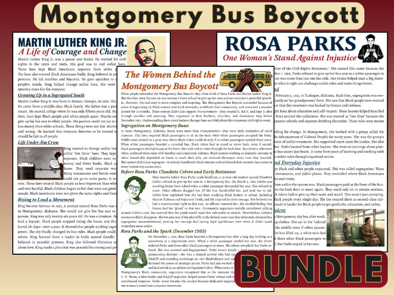 Montgomery Bus Boycott Bundle KS2-KS4