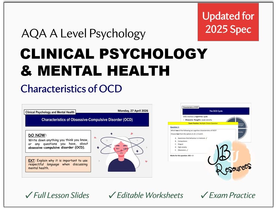 CLINICAL PSYCHOLOGY: CHARACTERISTICS OF OCD | AQA A-Level Psychology (Sept 2025)