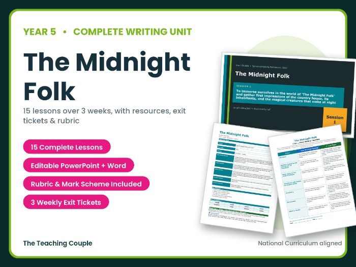 The Midnight Folk | Year 5 English Unit | 15 Complete Lessons + Resources + Mark Scheme