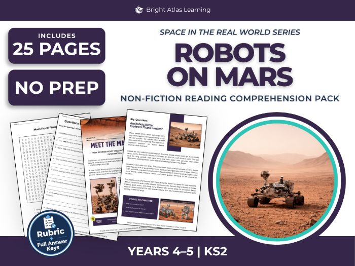 Robots on Mars Reading Comprehension | KS2 Years 4 & 5