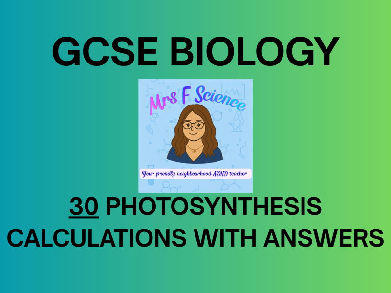 GCSE Biology Photosynthesis Calculations Worksheet | KS4 | AQA