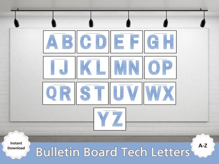 Tech Bulletin Board Alphabet Letters – Classroom Display Set