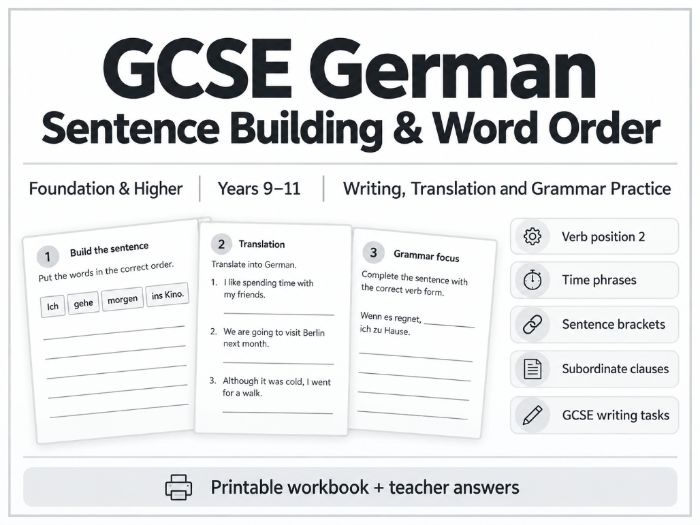 GCSE German Sentence Building & Word Order