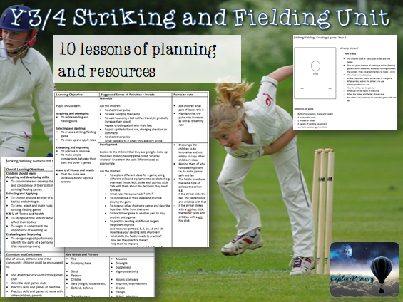 LKS2 PE Striking and Fielding Unit - 10 lessons