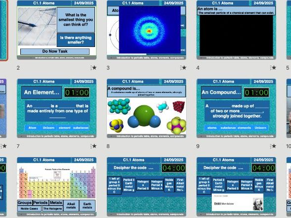 AQA Chemistry C1.1 – Atoms (Updated 2025 | Free Sample Lesson + Worksheets + AI Feedback)