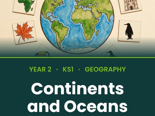Continents and Oceans | Year 2 Geography | 7 Continents 5 Oceans World Map