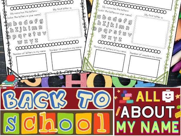 My Name Is Starts with & Has Letter Worksheets | First Day Of School Activities
