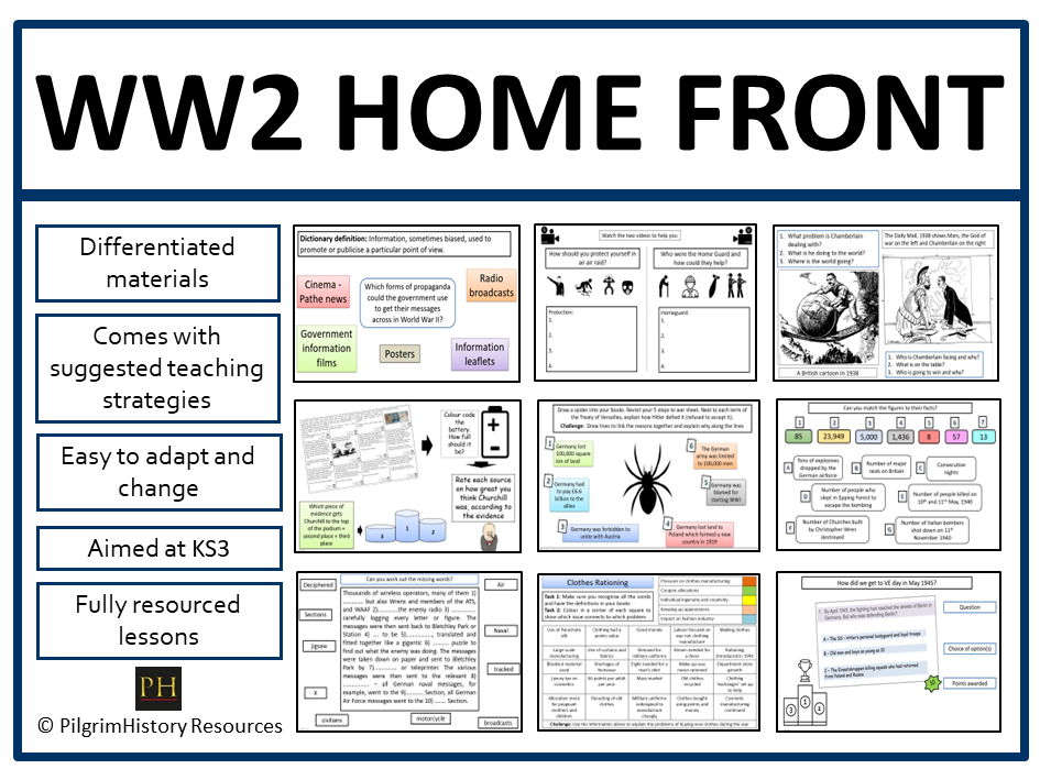 KS3 History: World War 2 Home Front Complete Bundle - 12 Fully Resourced Lessons