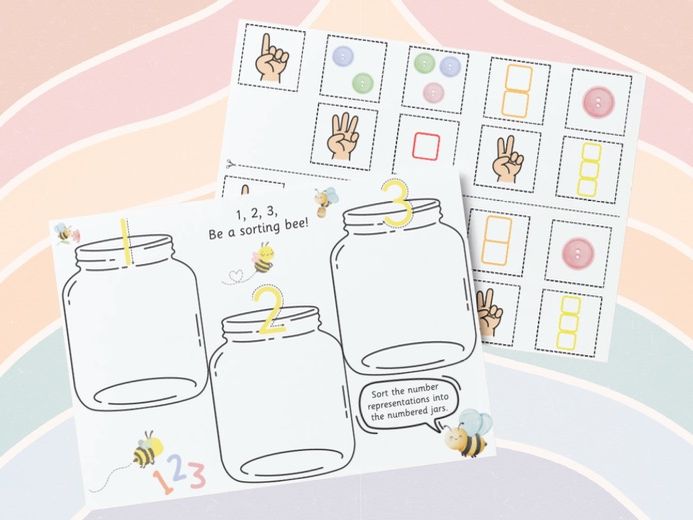 Maths - 1,2,3 Sorting Bee (Number Representations)