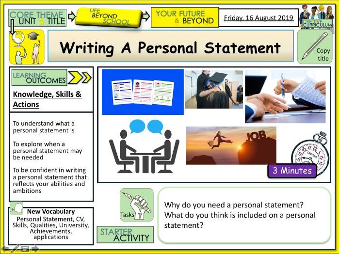 Careers - Personal Statements