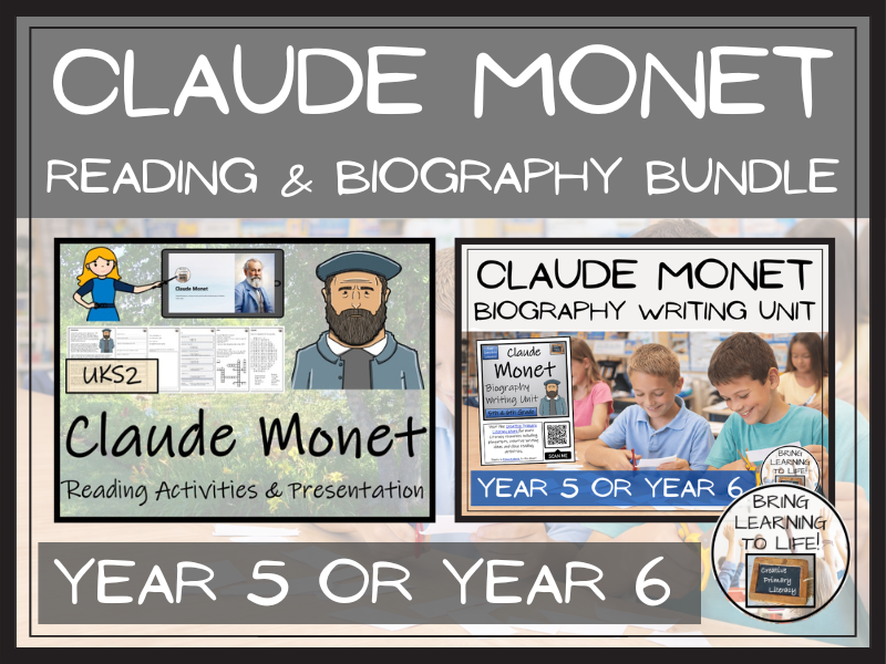 Claude Monet Reading Comprehension & Biography Bundle | UKS2