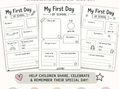 First  Day at School Templates