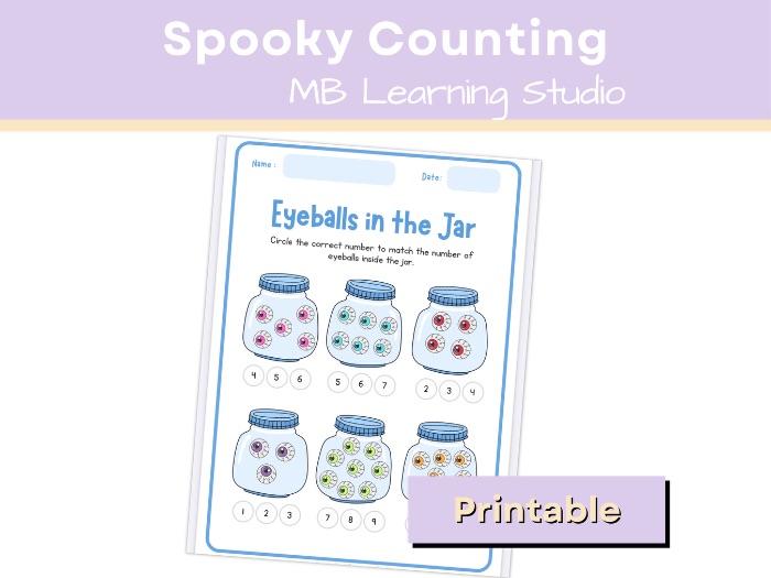 Counting Eyeballs in a Jar – Halloween Counting to 10 Activity (EYFS & KS1 / Pre-K–1st Grade)