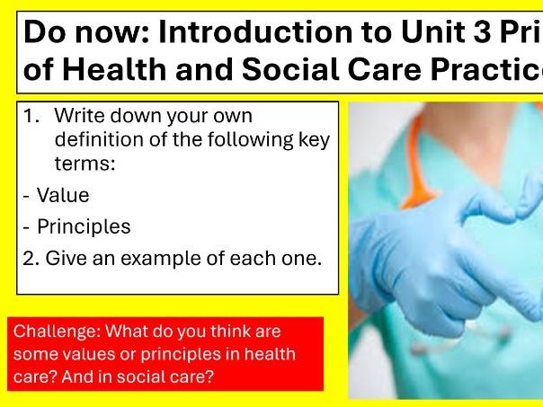 Introduction to Unit 3 Principles of Health and Social Care Practice AAQ
