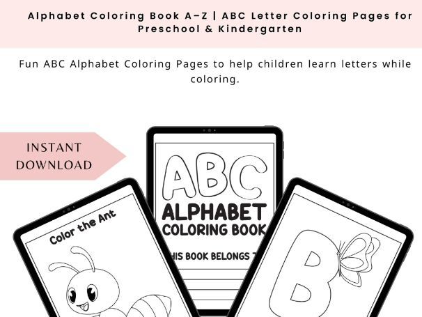 Alphabet Coloring Book A–Z | ABC Letter Coloring Pages for Preschool & Kindergarten