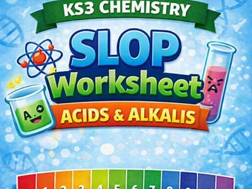 KS3 Chemistry SLOP Worksheet: Acids & Alkalis (B/S/G)