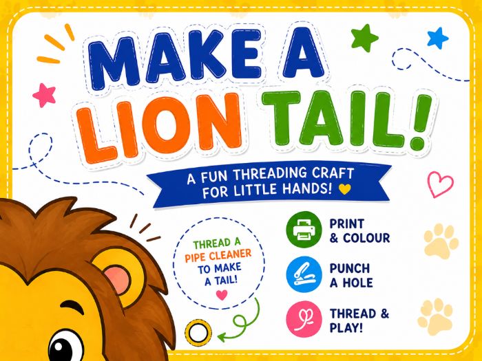 Make a Lion Tail! – Threading Fine Motor Craft
