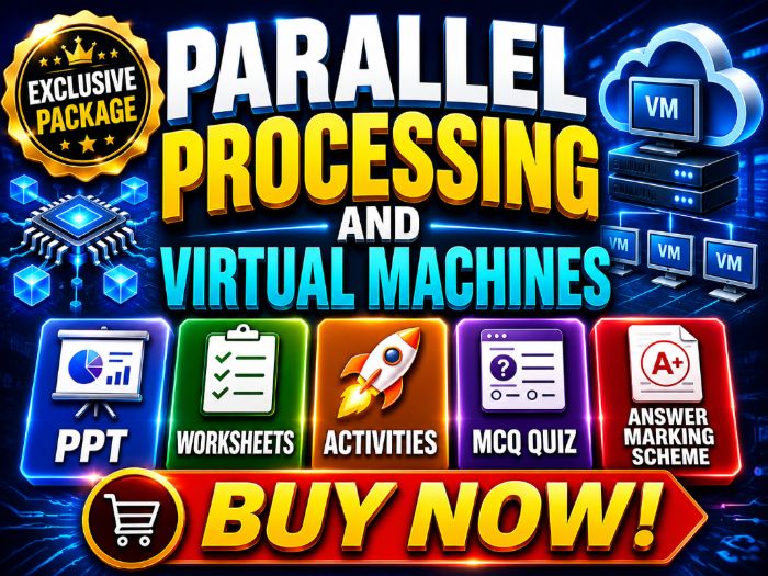 Parallel Processing and Virtual Machines | CS PPT +Worksheets +Activity + Mcq Quiz + Answers_Marking