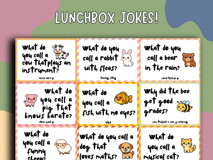 45 Animal-Themed Lunchtime Jokes – Printable Lunchbox Notes