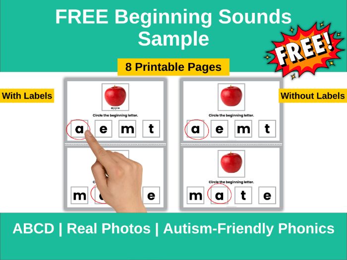 Free Beginning Sounds ABCD Sample