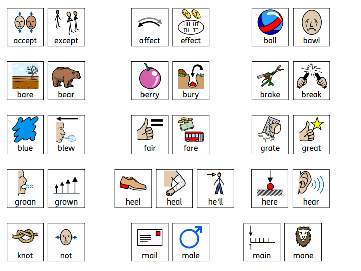 Widget sheets, Common exception words Y1-4 and homophones Y3-4