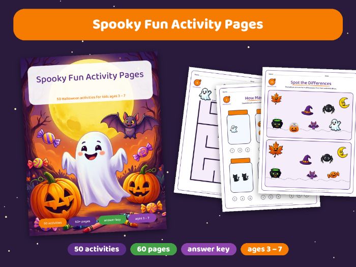 Halloween Worksheets EYFS & KS1 – 50 No-Prep Activities