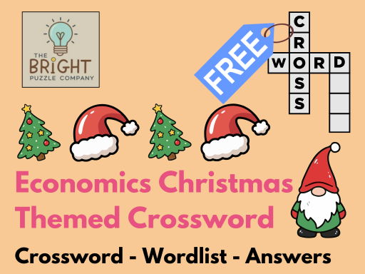 FREE Christmas Themed Economics Crossword Puzzle